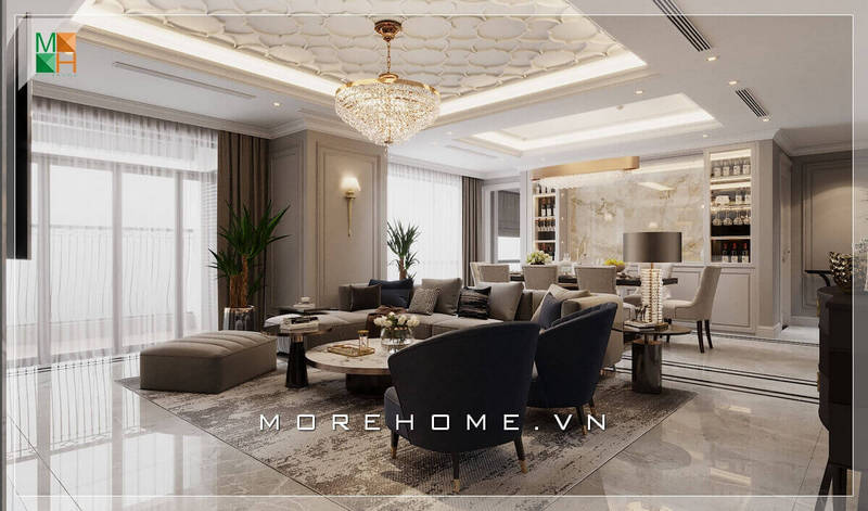 Thiết kế phòng khách chung cư hiện đại